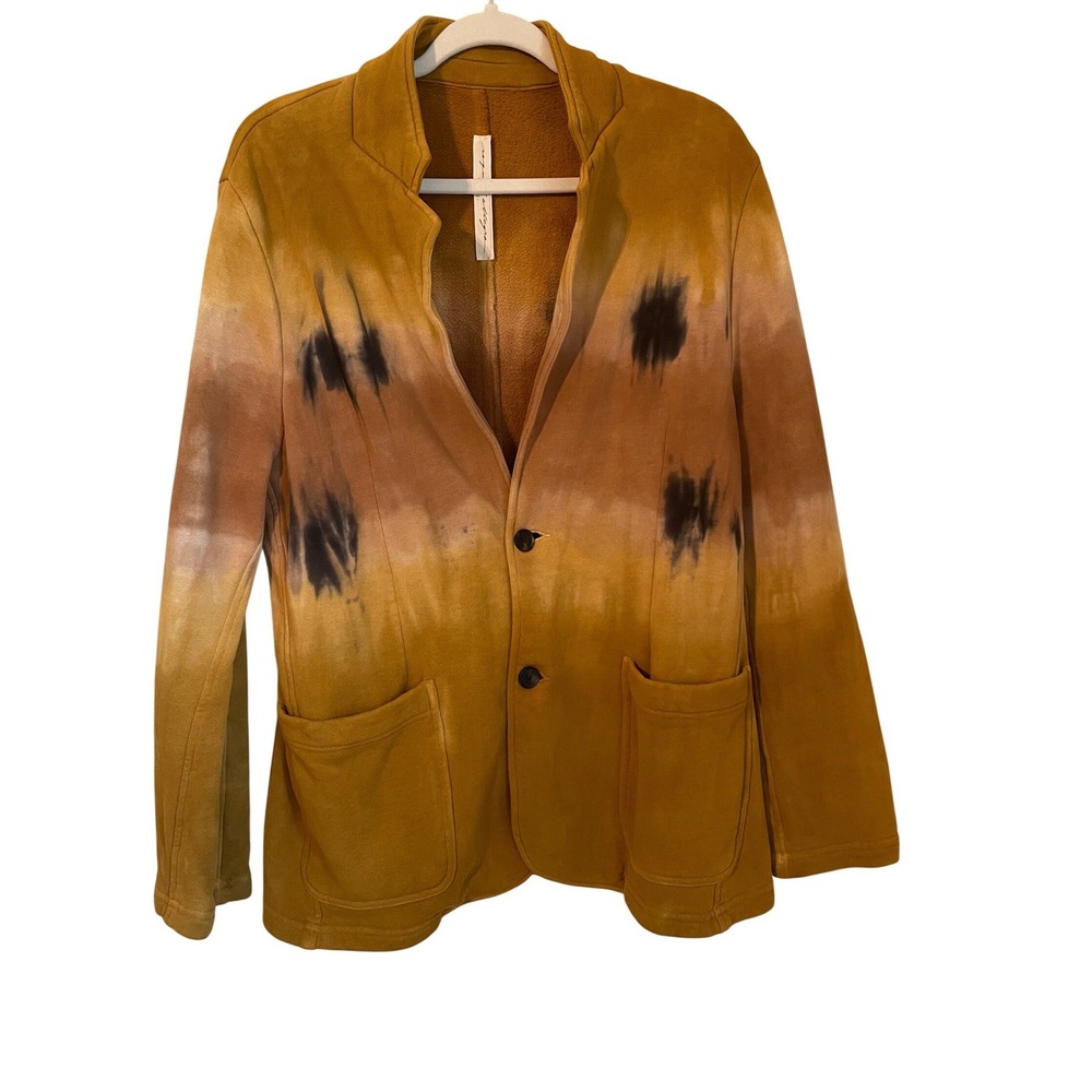 Raquel Allegra Handmade Cotton Boyfriend Knit Blazer Bengal Tie Dye Size 2 (M)